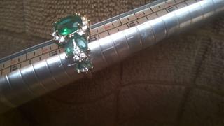 Teal Stone Lady's Silver & Stone Ring 925 Silver 4g Size:7
